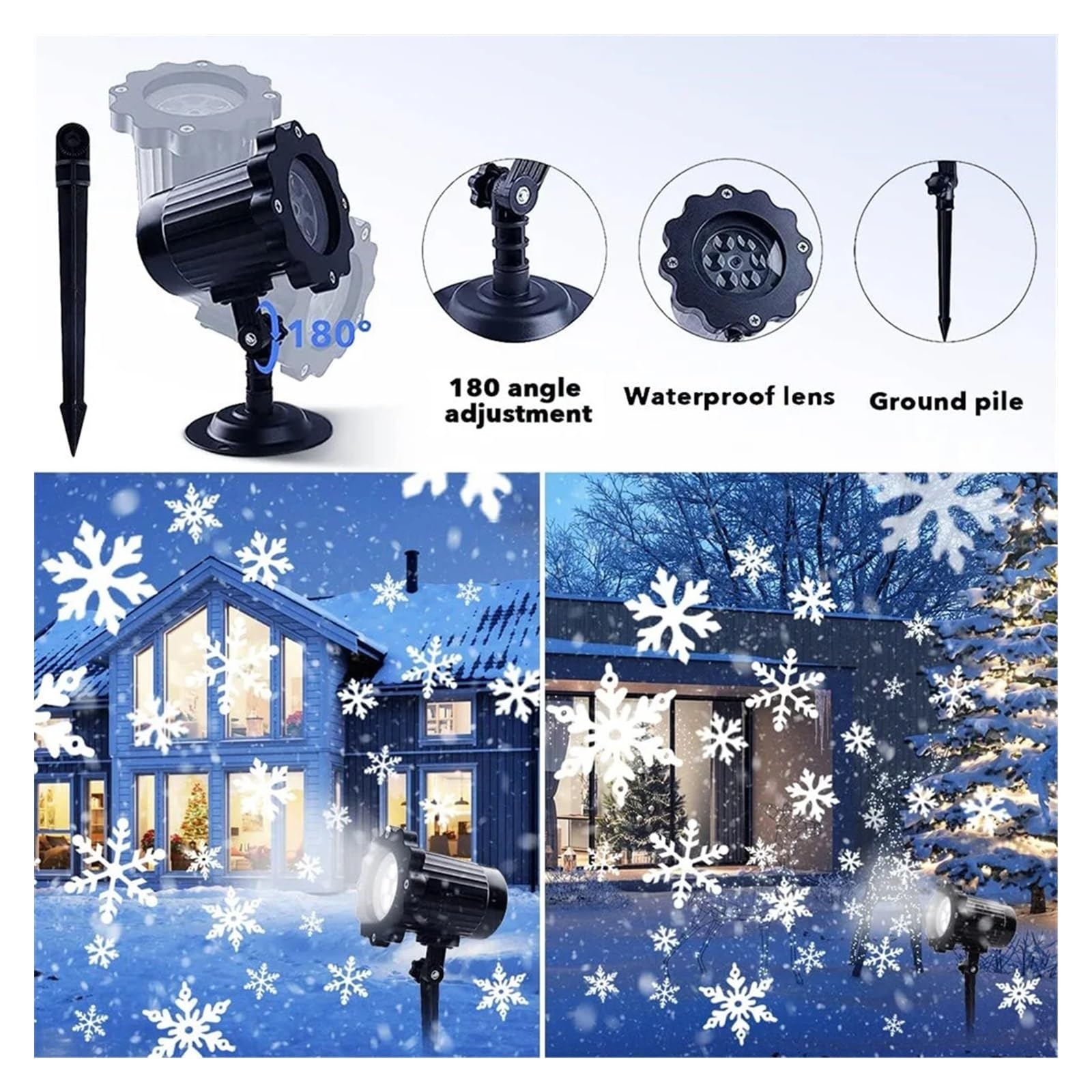 Il proiettore con fiocco di neve di Natale illumina la luce da palco a LED con effetto fiocco di neve impermeabile for esterni con telecomando for decorazioni natalizie