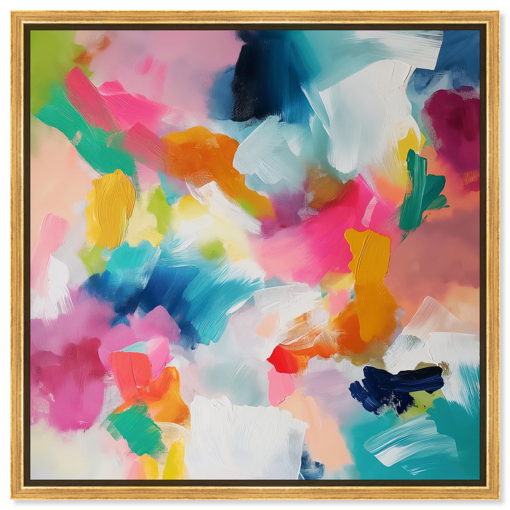 Photo 1 of ***UPDATED 6/6*** Art Remedy Gossamer Colors Canvas Modern Colorful Print, Gold Frame, 40" x 40"