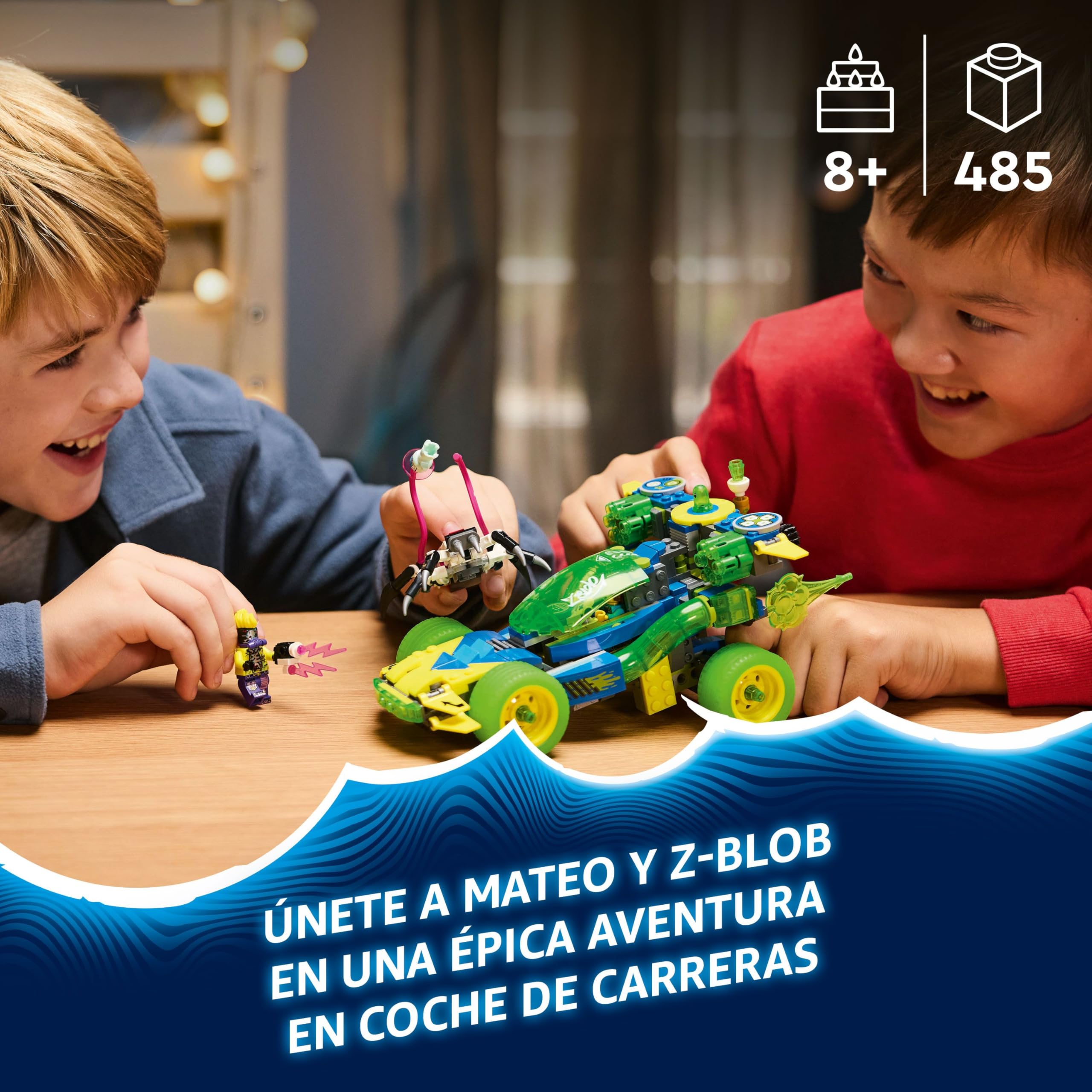 LEGO DREAMZzz Mateo y Z-Blob Coche de Carreras y Moto 2 en 1 de Juguete para Niños y Niñas de 8 Años o Más, Minifiguras y Araña para el Juego de Roles, Regalo Infantil de Cumpleaños 71491