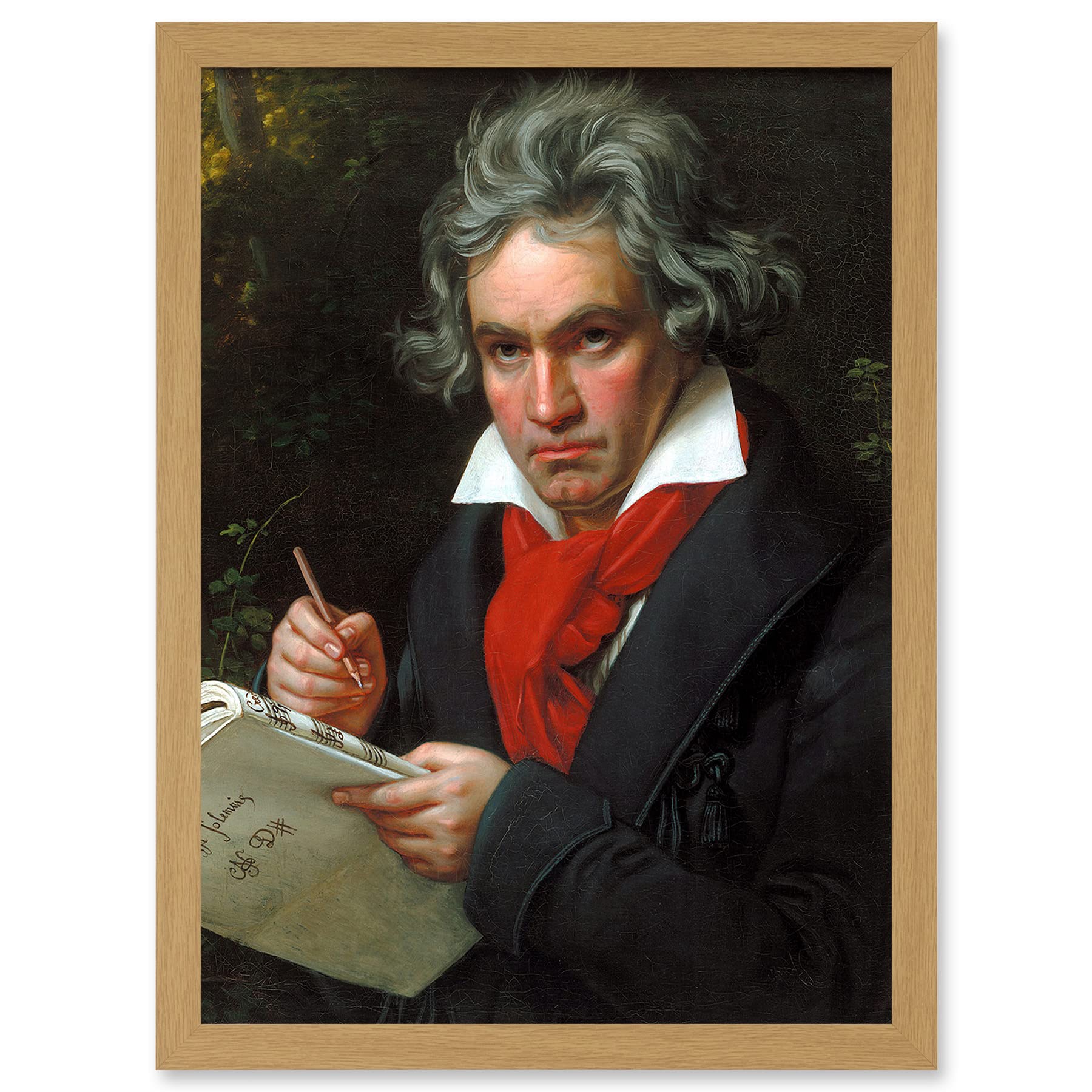 Artery8 Ludwig Van Beethoven Stieler Composer A4 Artwork Framed Wall Art Print
