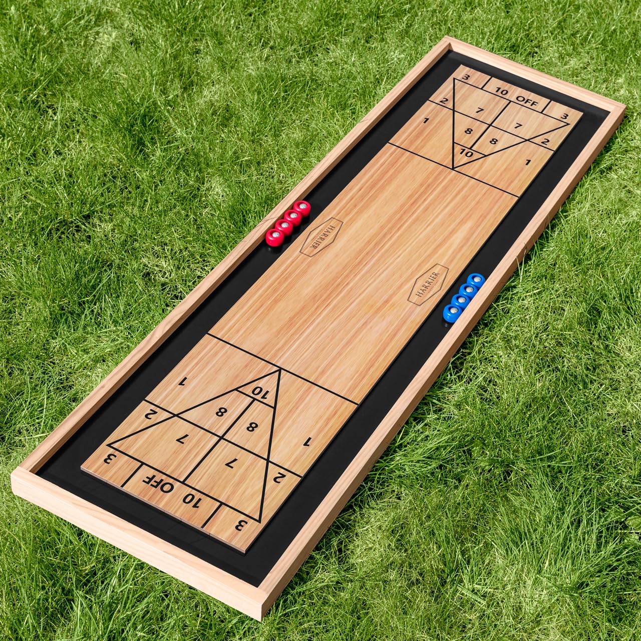 Harrier 2-in-1-Tisch-Curlingspiel und Shuffleboard-Brettspiele [115 cm x 33 cm] – Wendebrett für Unterhaltung im Innen- und Außenbereich