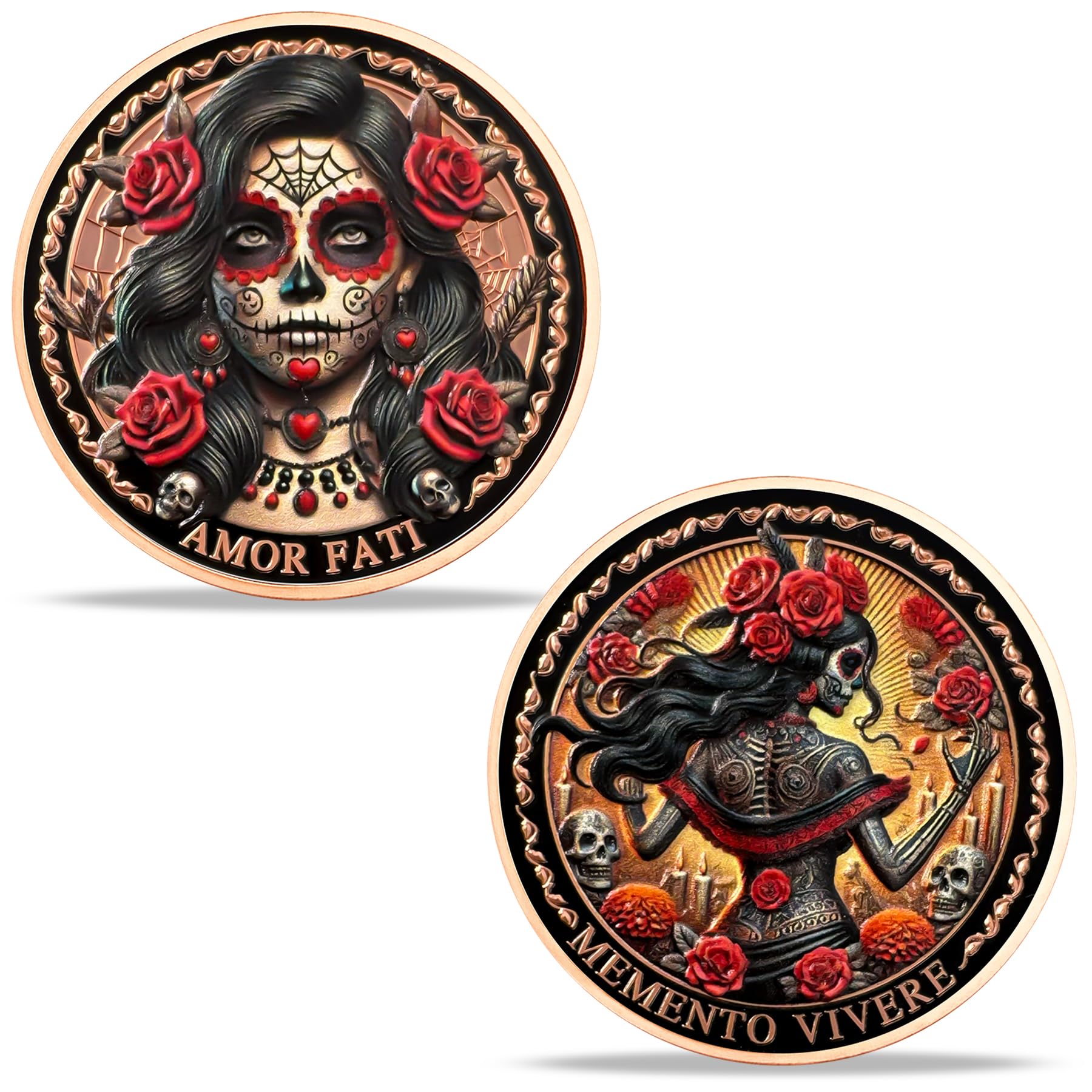Memento Mori Coin Stoic Coin (Rose Woman)