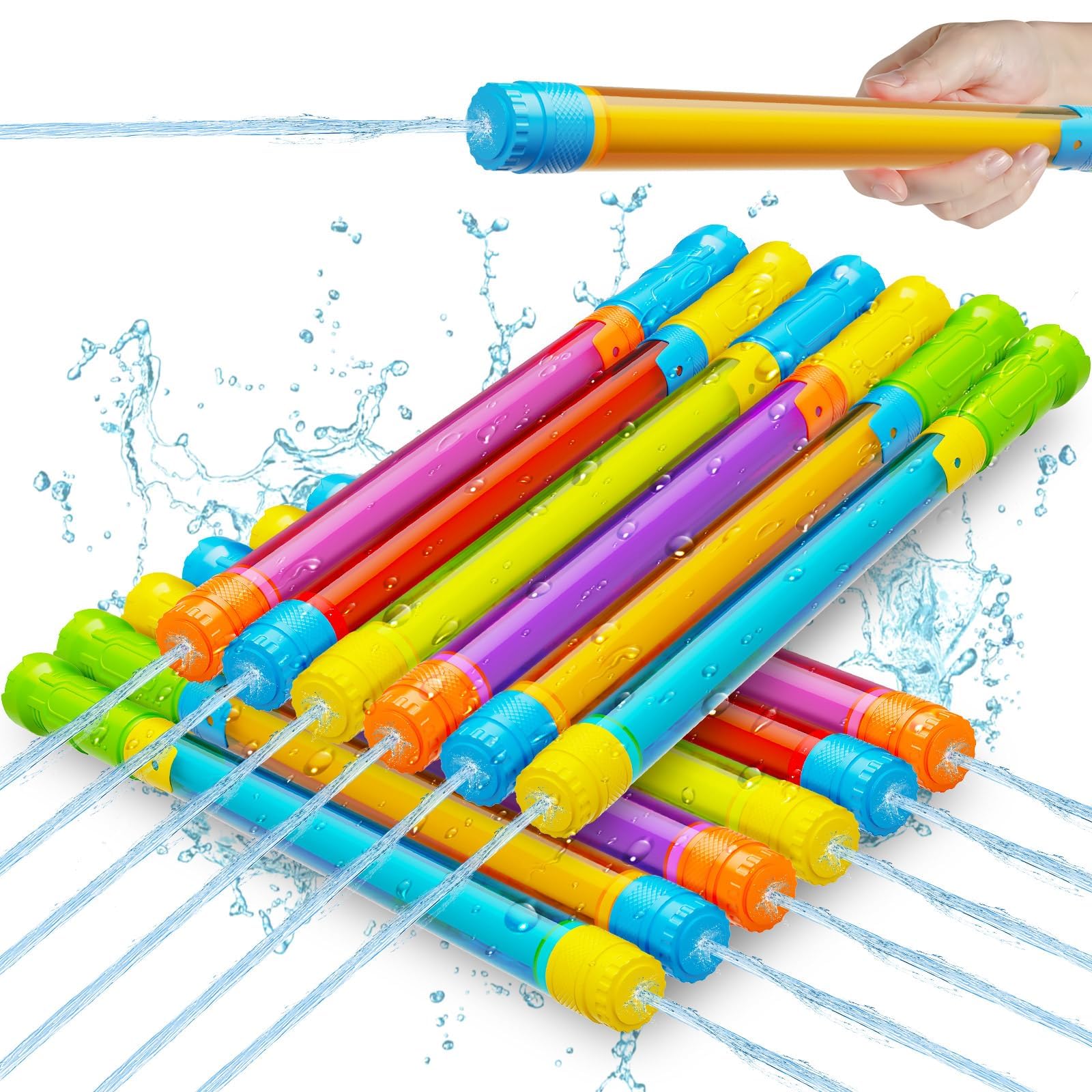 Water Gun Squirt Toys for Kids Adults Shoot Up to 40 Feet 12 Pack