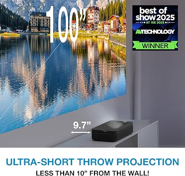 Optoma ML1080UST 1080p Photon Go Ultra Short Throw Full HD LED Triple Laser DLP Google TV Smart Projector