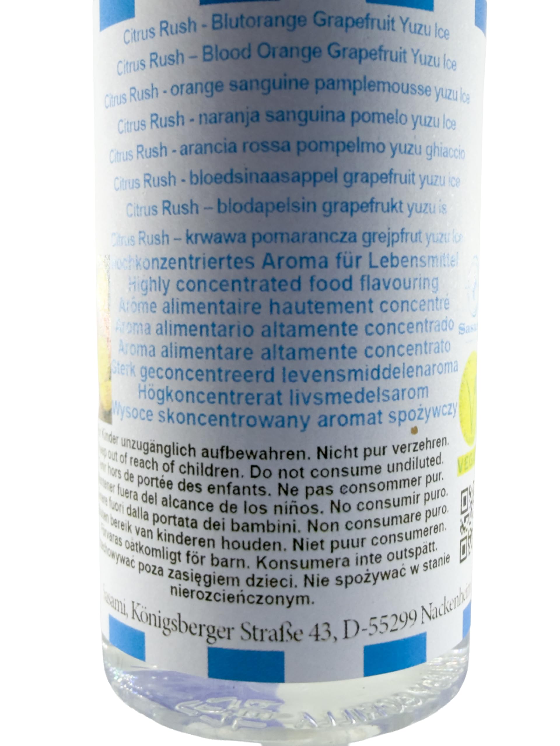 Citrus Rush – krwawa pomarańcza grejpfrut yuzu Ice aromat koncentrat – Wegański – Sasami – 100ml