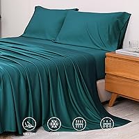 Vista 4 de Twin XL Sheet Sets, 100% Viscose Derived from Bamboo, Silky Soft Breathable 16" Deep Pocket Cooling Sheets Dorm Bedding, Hotel Luxury Bedding Sheets
