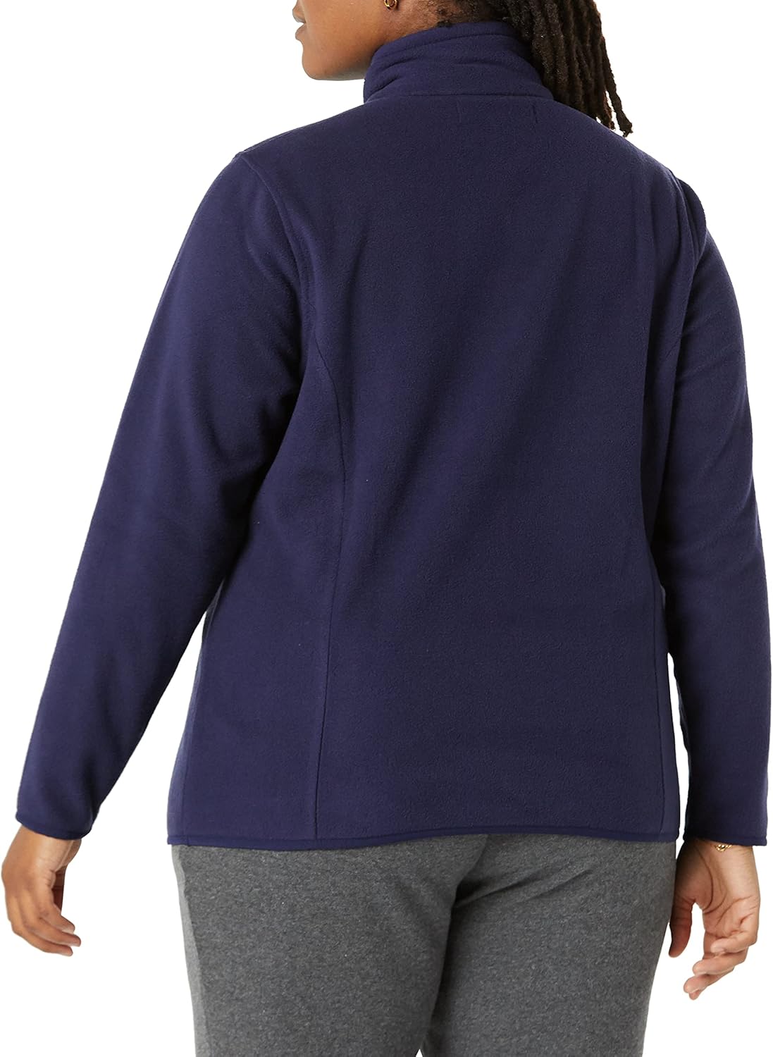 Amazon Essentials Women's Classic-Fit Long-Sleeve Quarter-Zip Polar Fleece Pullover Jacket (Available in Plus Size) Polyester Navy Heather S