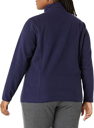 Miniatura 3 de Tienda Essentials - Chaqueta de tela polar para mujer, manga larga, cremallera de 14, corte clásico sin botones (tallas extragrandes)