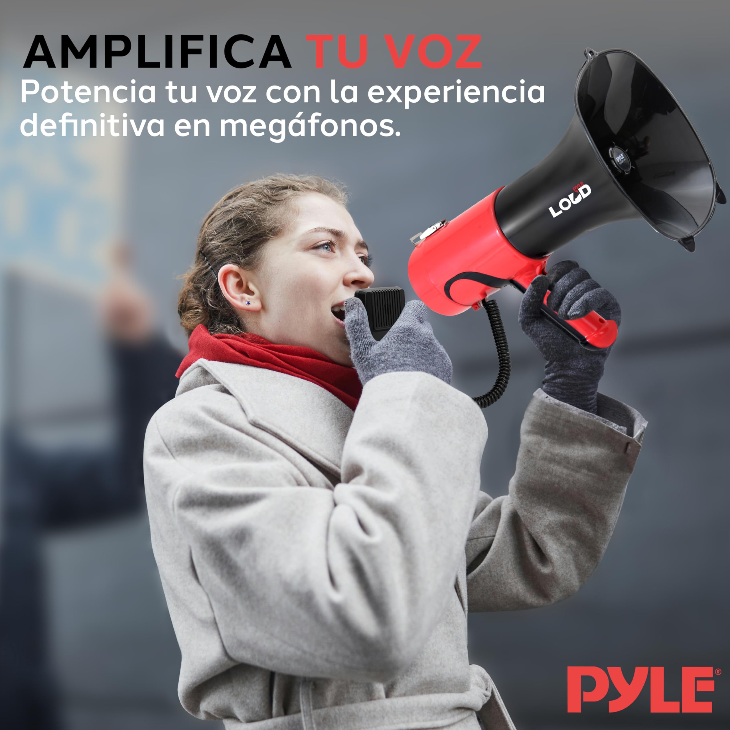 Pyle Megafono Portatil Bocina PA Bluetooth Sirena 1500 Yardas