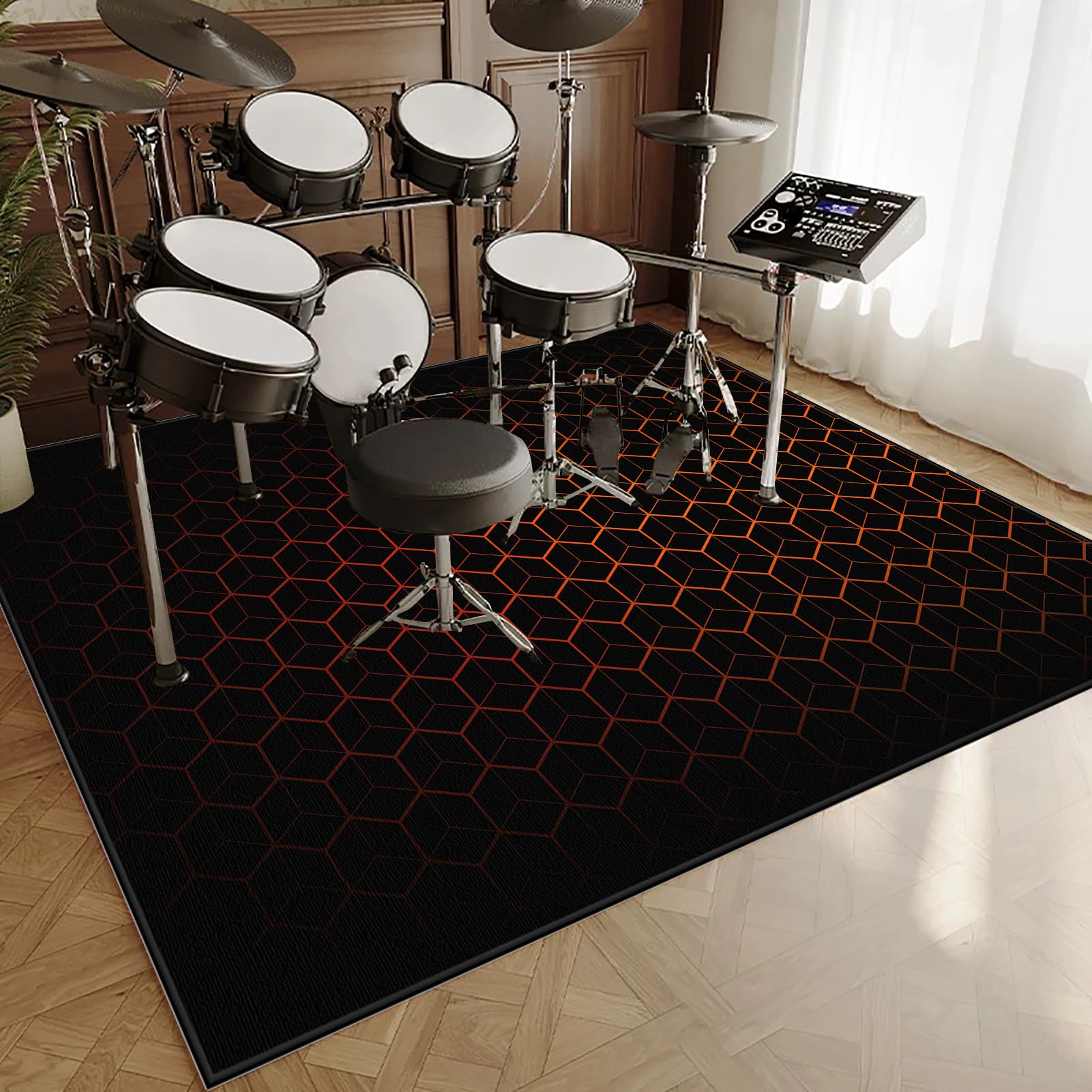 Schallschutzmatte Schlagzeug Teppich Schallschutz Teppich Trommelteppiche Akustik Drum Teppich Trommel Teppiche für Bass Drum Snare Elektronische schlagzeugteppich Instrumente Teppich 160 x 140 cm