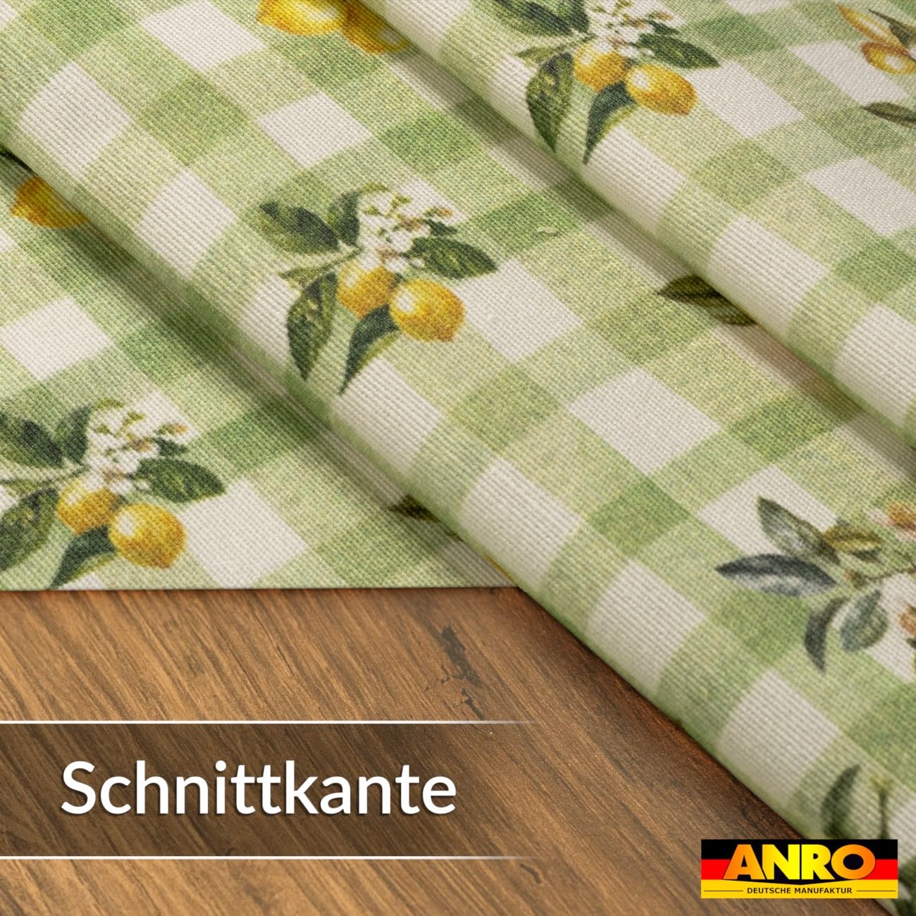ANRO Mantel de Mesa Limones 70% Algodón 30% Poliéster | Antimanchas Interior Exterior Cocina Jardín Bordes Cortados 240x140 cm