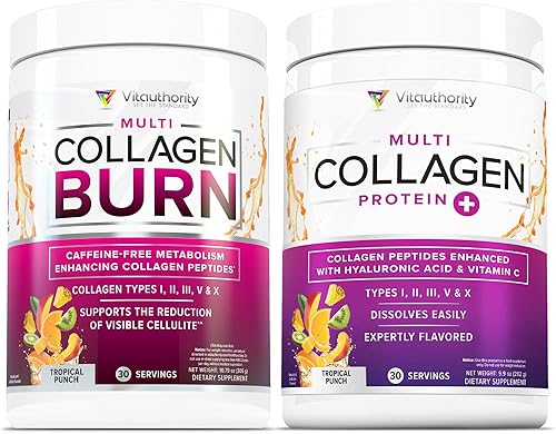 Miniatura 1 de Polvo de péptidos de colágeno hidrolizados para mujeres, adelgazante multicolágeno Burn Ultimate Beauty Complex con ácido hialurónico y péptidos de