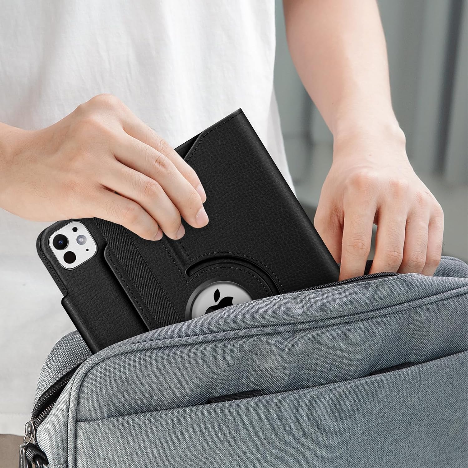 Fintie Rotating Case for iPad Pro 11-inch (M5) 2025 / (M4) 2024 - [Built-in Pencil Holder] 360 Degree Swiveling Smart Stand Protective Cover, Auto Sleep/Wake, Black - Image 9