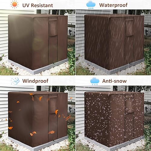 Miniatura 6 de Cubiertas de aire acondicionado para unidad exterior, cubiertas de aire acondicionado de invierno para exteriores, se adapta hasta 36 x 36 x 39