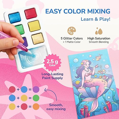 Miniatura 4 de JoyCat Paquete de 2 libros de pintura de bolsillo con agua para colorear para niños, juego de juguetes de actividades de arte y manualidades, kit