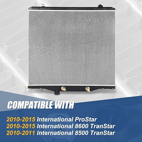 Miniatura 7 de Auto Dynasty Radiador compatible con International ProStar 8500 8600 TranStar 2010-2015, radiador de enfriamiento de 2 filas estilo fábrica, núcleo