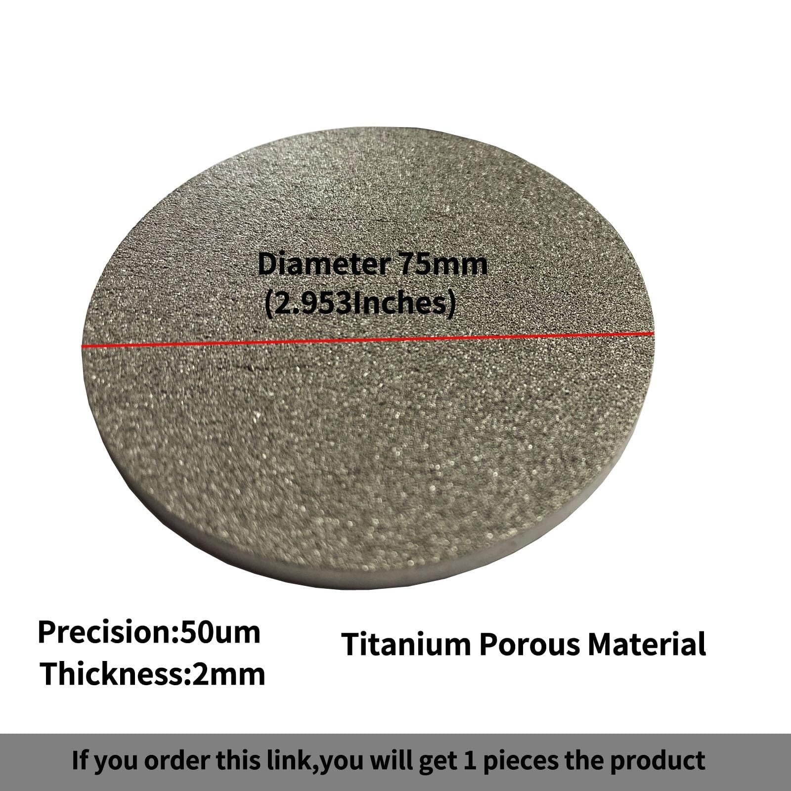 Plaque filtrante frittée en poudre métallique de haute pureté – 50 μm, diamètre 75 mm, épaisseur 2 mm for la filtration des gaz et des liquides