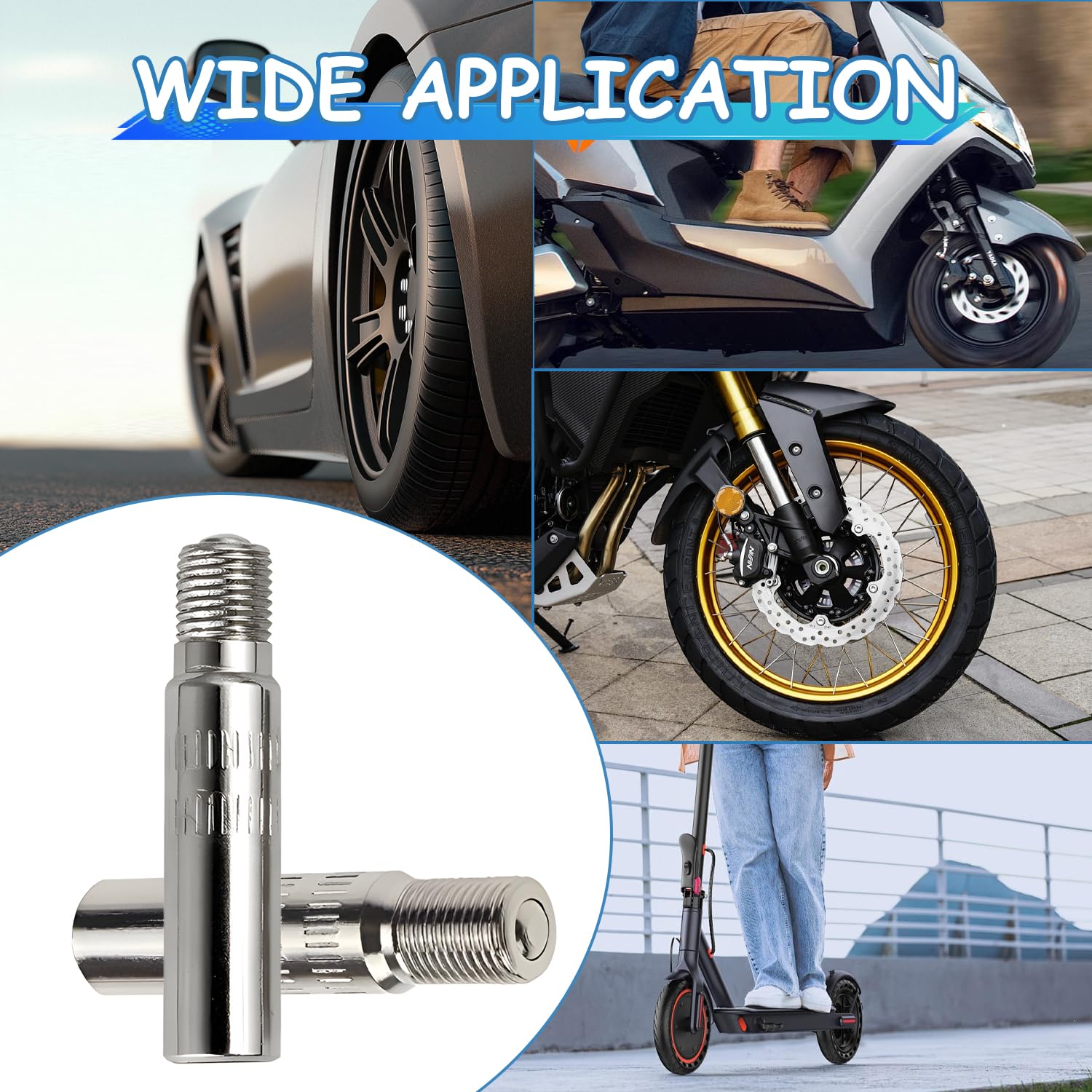 Przedłużka zaworu Autoventil, adapter Adapter zaworu Przedłużki zaworu do roweru jako część zamienna do rowerów Akcesoria rowerowe Przedłużki zaworu Idealne dla samochodów, motocykli, rowerów i