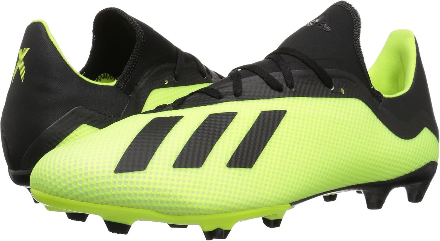 adidas Men's X 18.3 Firm Ground Soccer Shoe, Solar Yellow/Black/White, 9.5 M US