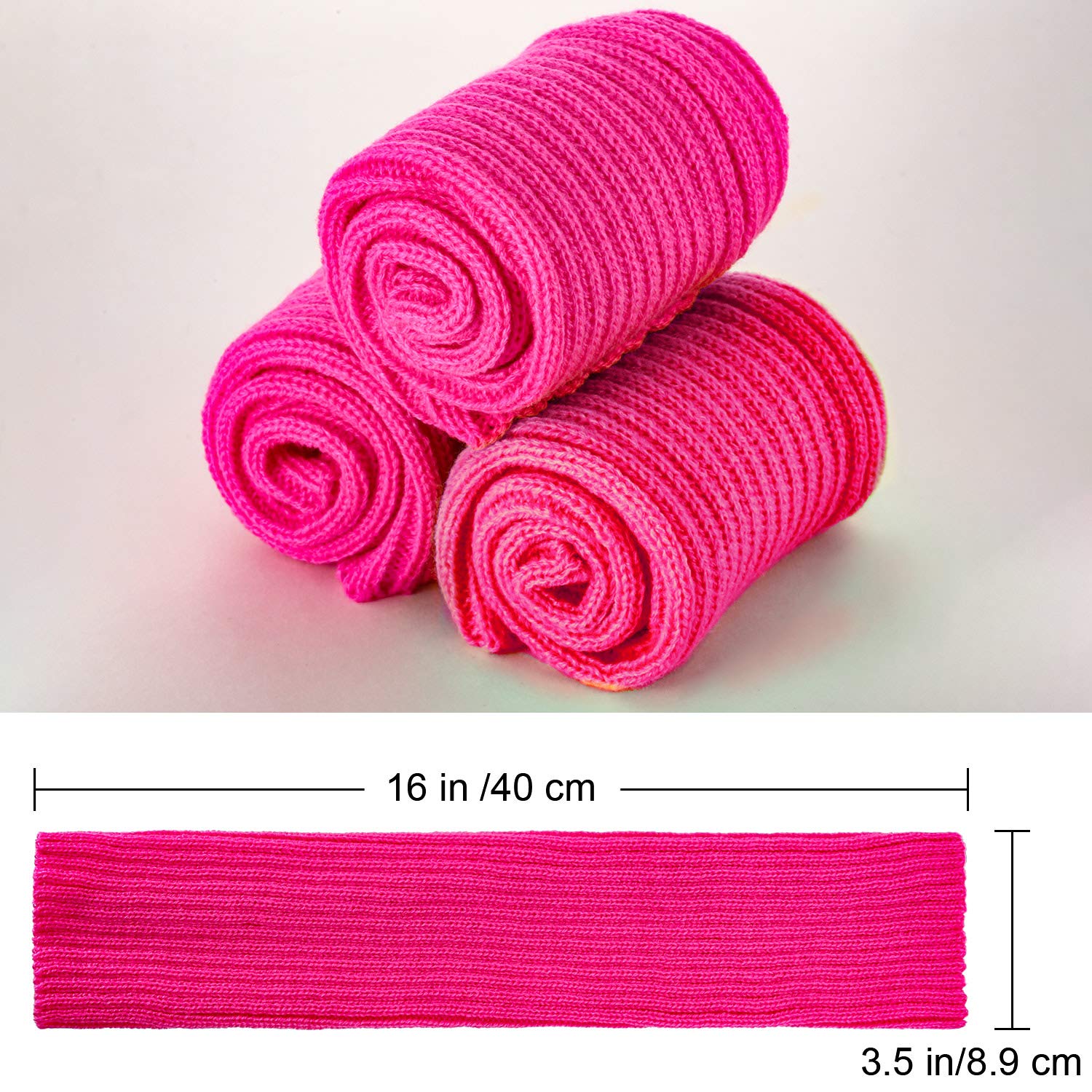 SATINIOR 80's Women Knit Leg Warmers Crochet Ribbed Neon Leg Socks for Dance or Yoga Wear Party Accessories: Hot Pink