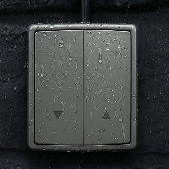 Surface-Mounted Blind Switch IP55 Plug-In Terminal Locking All-in-One Grey/Graphite