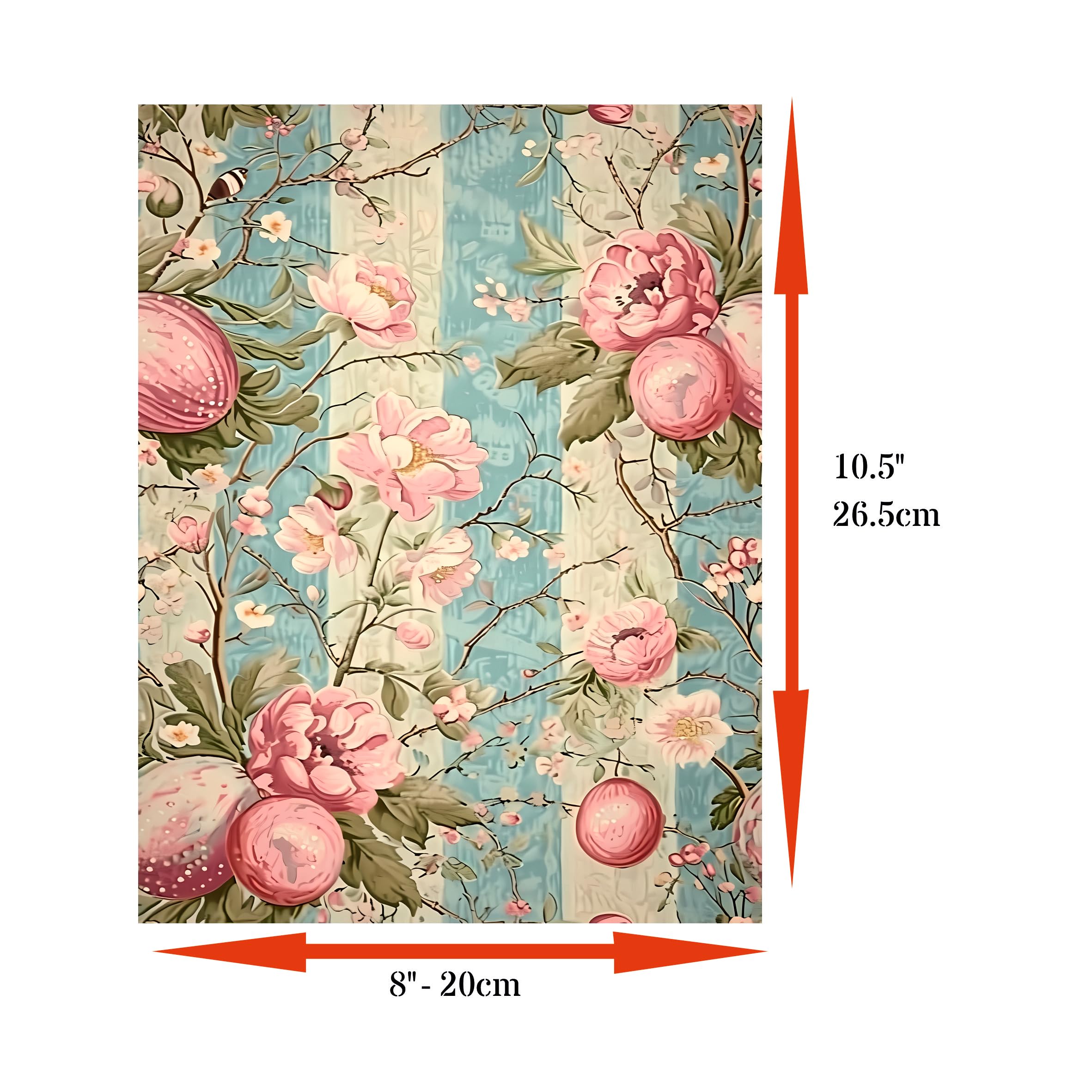 Viktorianische Streifen Reispapier, 21 x 27 cm, Decoupage-Papier-Design für Möbel, gemischte Medien, Karten & Handwerk, Decoupage von CRAFT KREATIVELY
