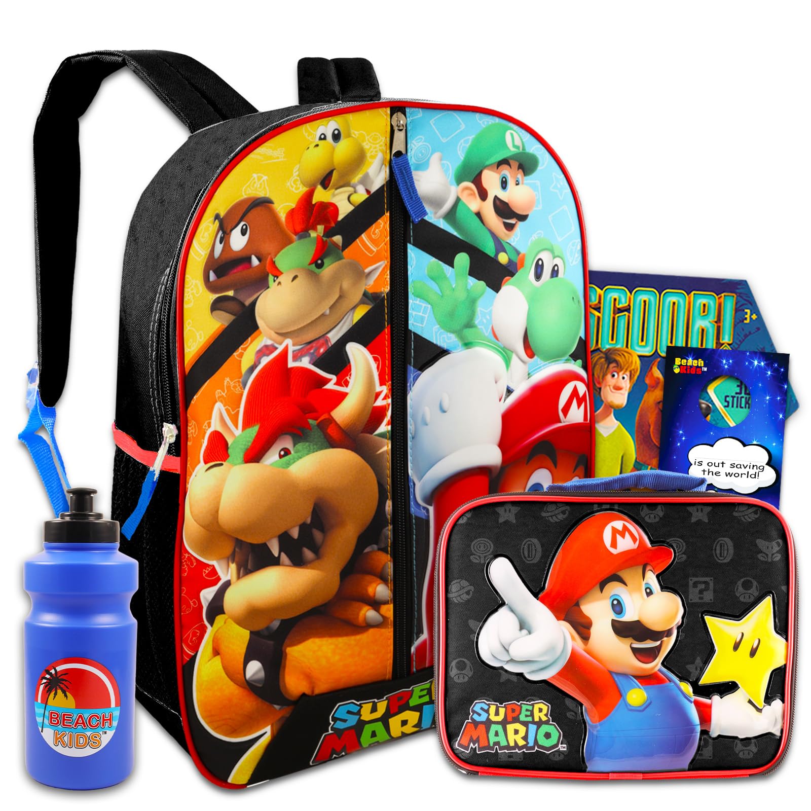 Amazon.co.jp: Super Mario Backpack with Lunch Box Set for Kids