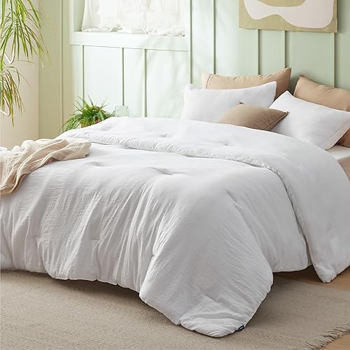Bedsure Juego de edredón tamaño individualindividual XL, edredón de cama prelavado suave blanco para todas las estaciones, juego de ropa de cama disponible en Yaxa Venezuela