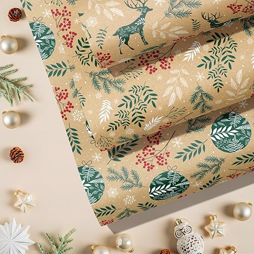 Miniatura 5 de RUSPEPA Rollos de papel de regalo de Navidad  Mini rollo  17 pulgadas x 10 pies por rollo, total de 3 rollos  Camión y copo de nieve