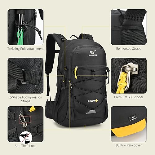 Miniatura 3 de SKYSPER Mochila de senderismo para hombres y mujeres, mochila de viaje de 35 litros, impermeable, mochila de campamento ligera para exteriores