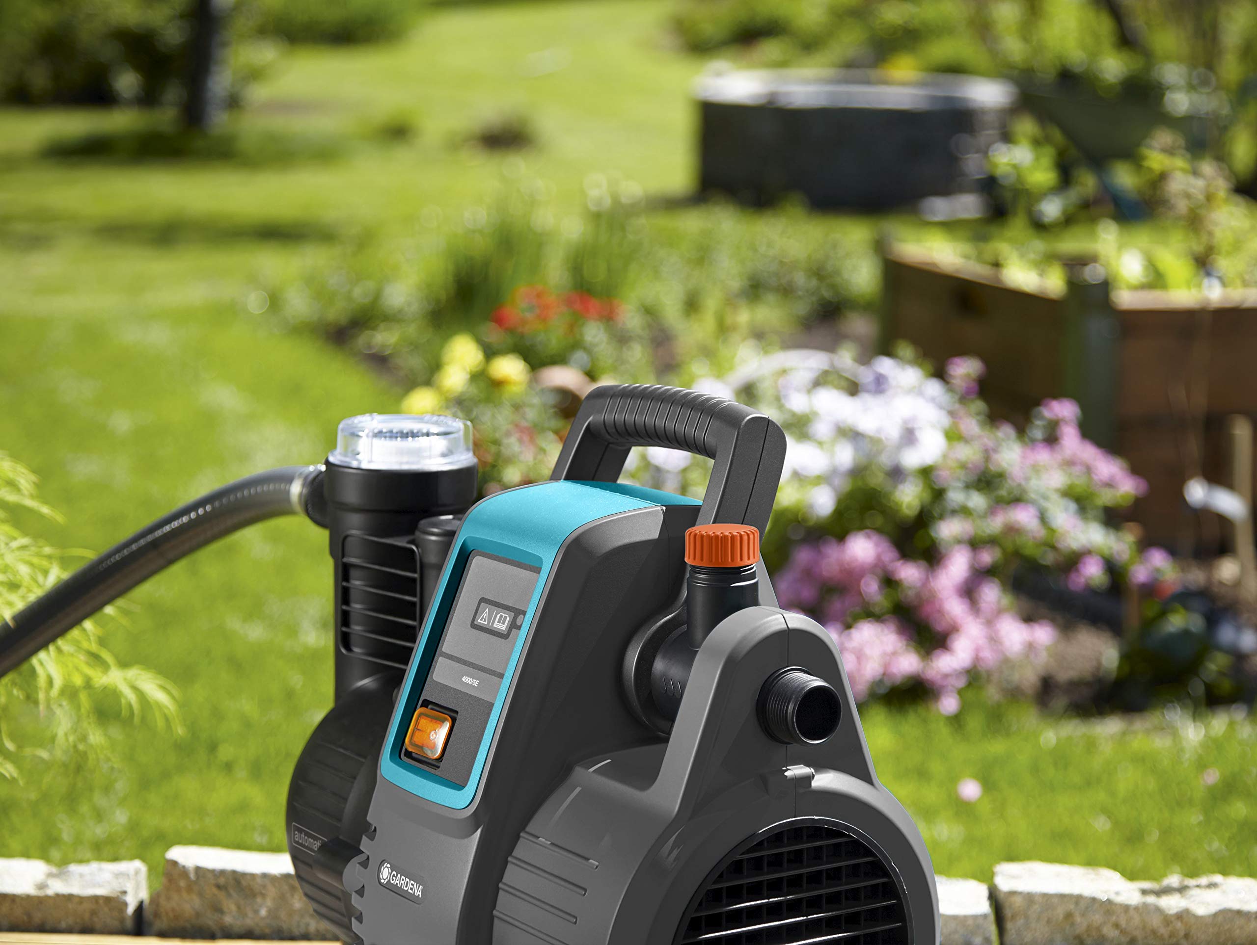 Gardena Hauswasserautomat 4000/5E: Energiesparende Hauswasser- und Bewässerungspumpe mit innovativer Technik, einfache Bedienung, Fördermenge 4000 l/h, geräuscharmer Betrieb (1758-20)