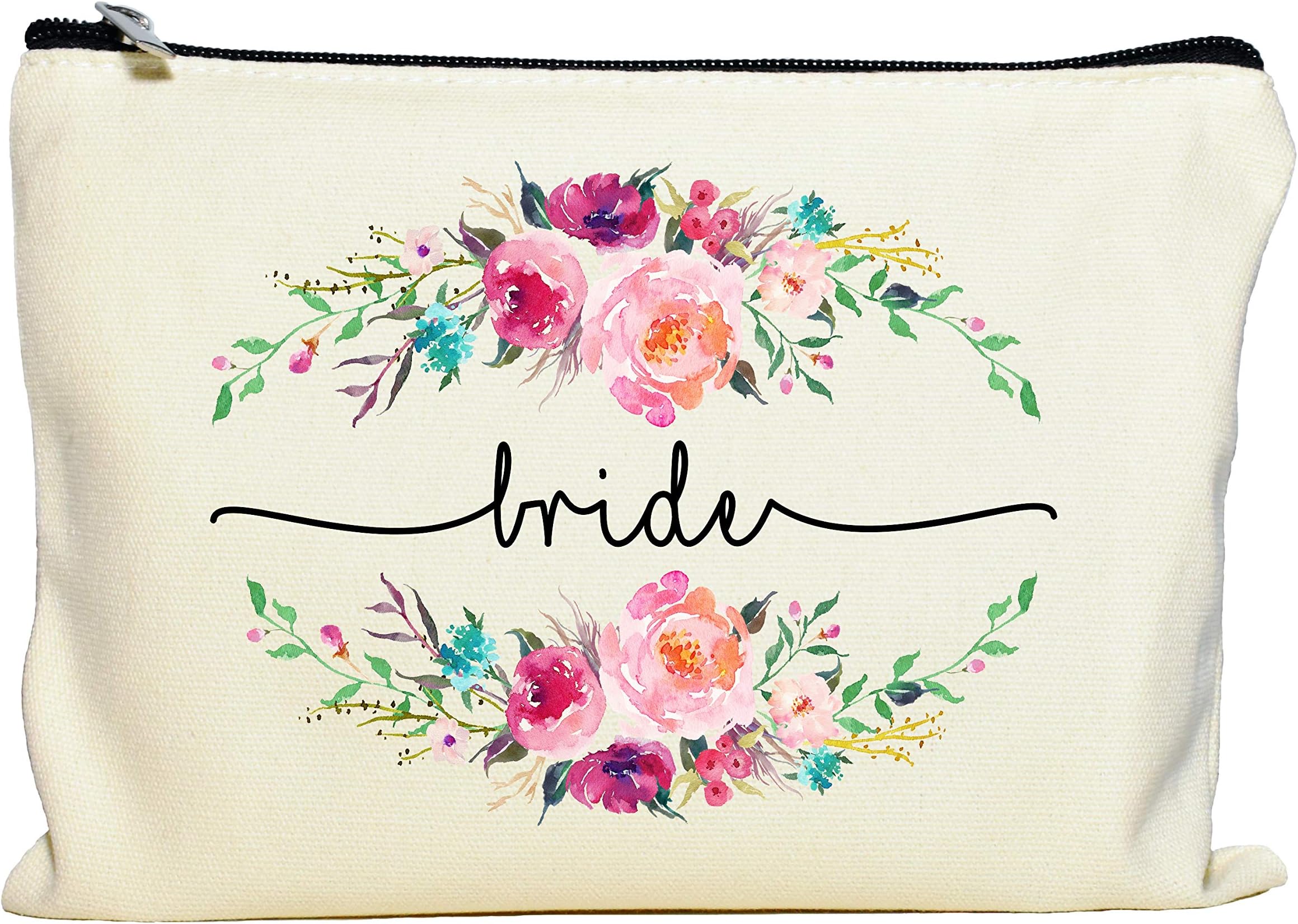 Bride Makeup Bag, Bride Gift, Bride Cosmetic Bag, Engagement Gift, Bride Makeup Zipper Pouch, Bridal Shower, Engagement Gift