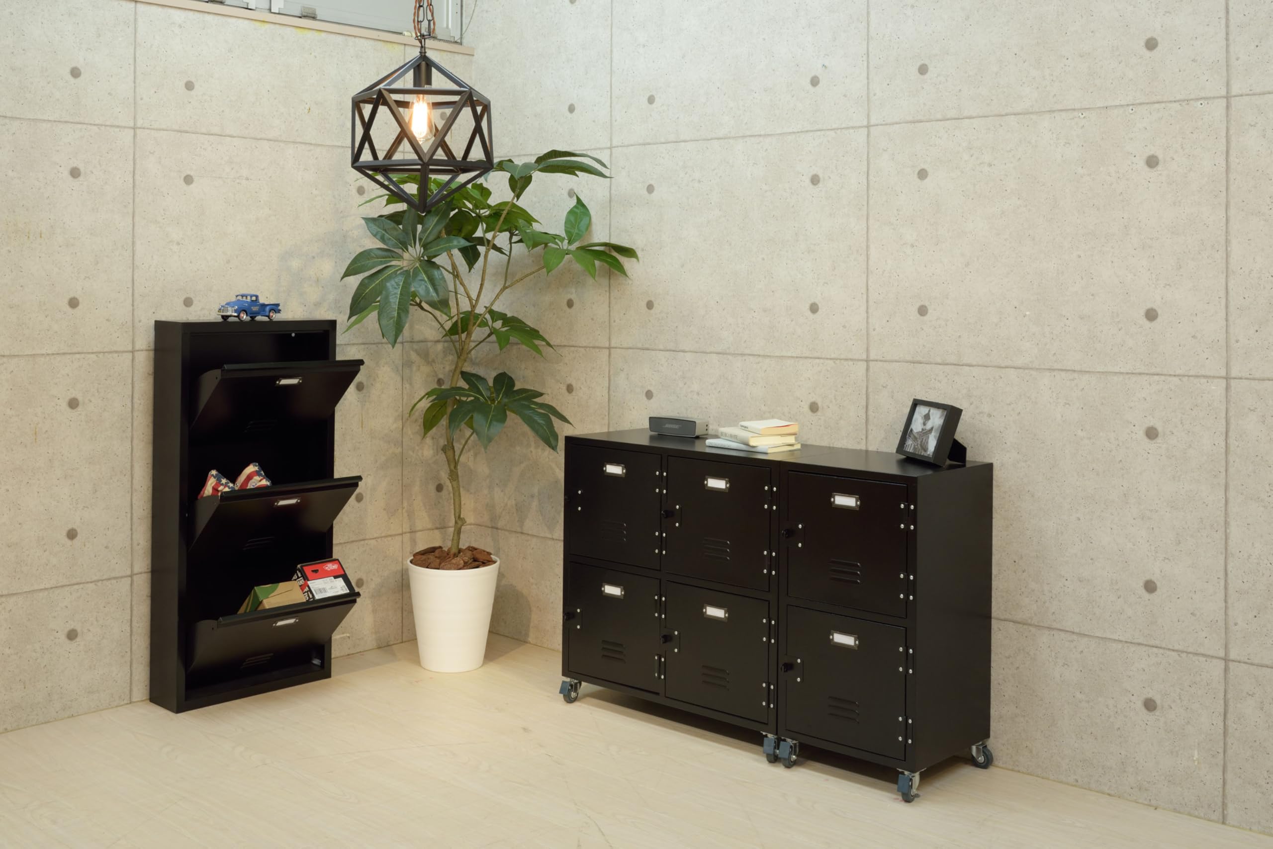 Amazon | 東谷(Azumaya-kk) ブラック W75×D37×H75cm チェスト 4段 TPN 