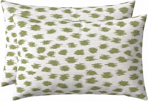 RSH DECOR Sunbrella Lumbar Throw Pillows Set of 2 | 20" x 12" | Water and Fade-Resistant Performance Fabric | Outdoor Pillow Covers with Down-Alternative Inserts | Made in USA Agra Cactus