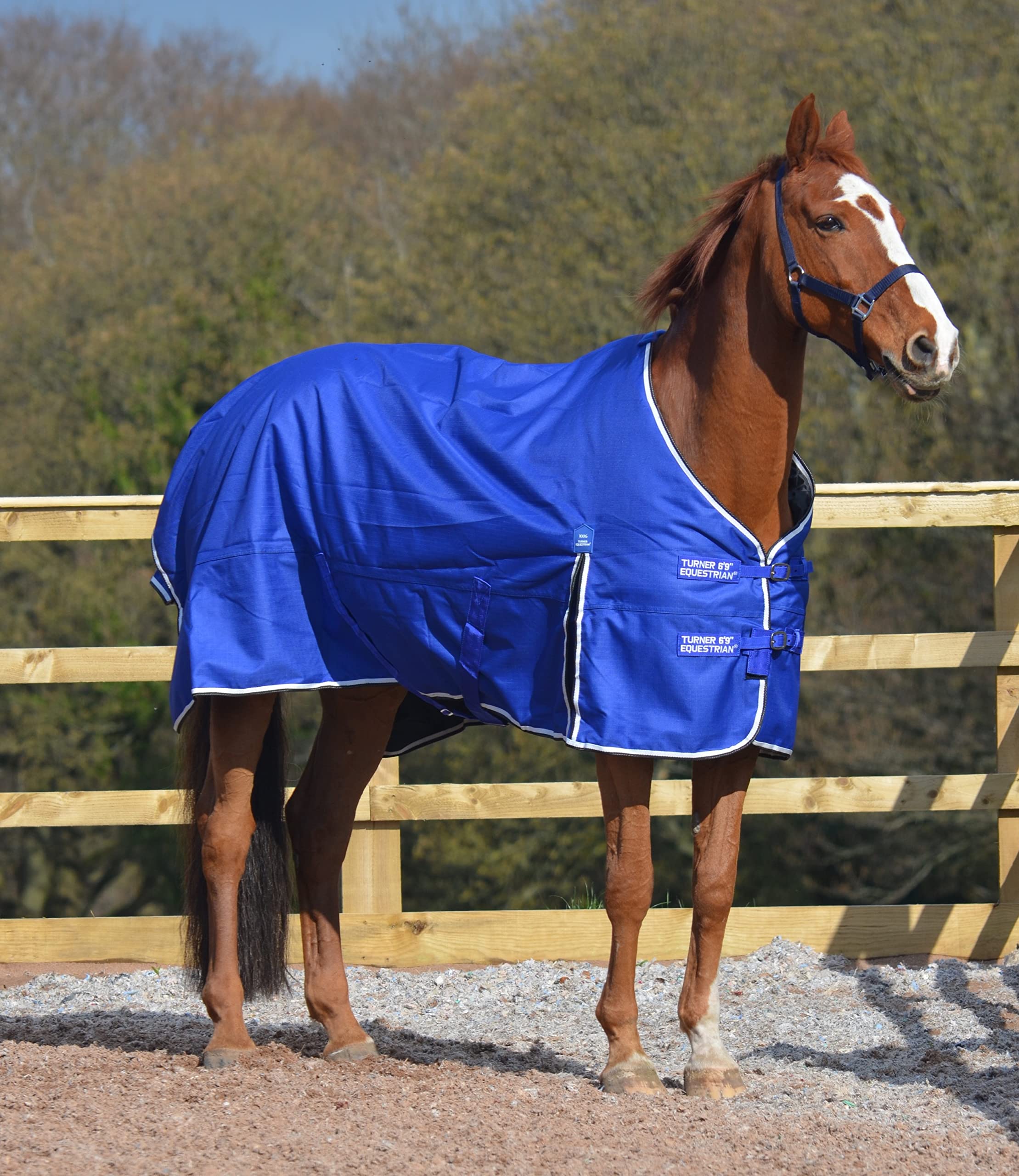 Turner Equestrian 50g Navy 600d Combo Neck Ripstop Horse Turnout Rugs 5'3