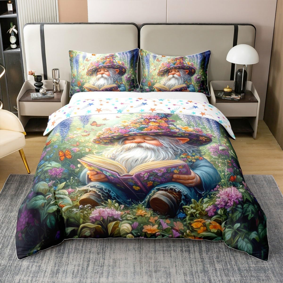 Cherry Blossom Cotton Duvet Cover Set(No Comforter),Japanese Style Pink Blooming Floral Bedding Set,Natural Garden Pink Red Flowers Aesthetic Quilt Cover Set,Ultra Soft Queen Size