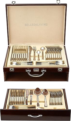 Miniatura 1 de Belleek Juego de cubiertos de 72 piezas, color plateado