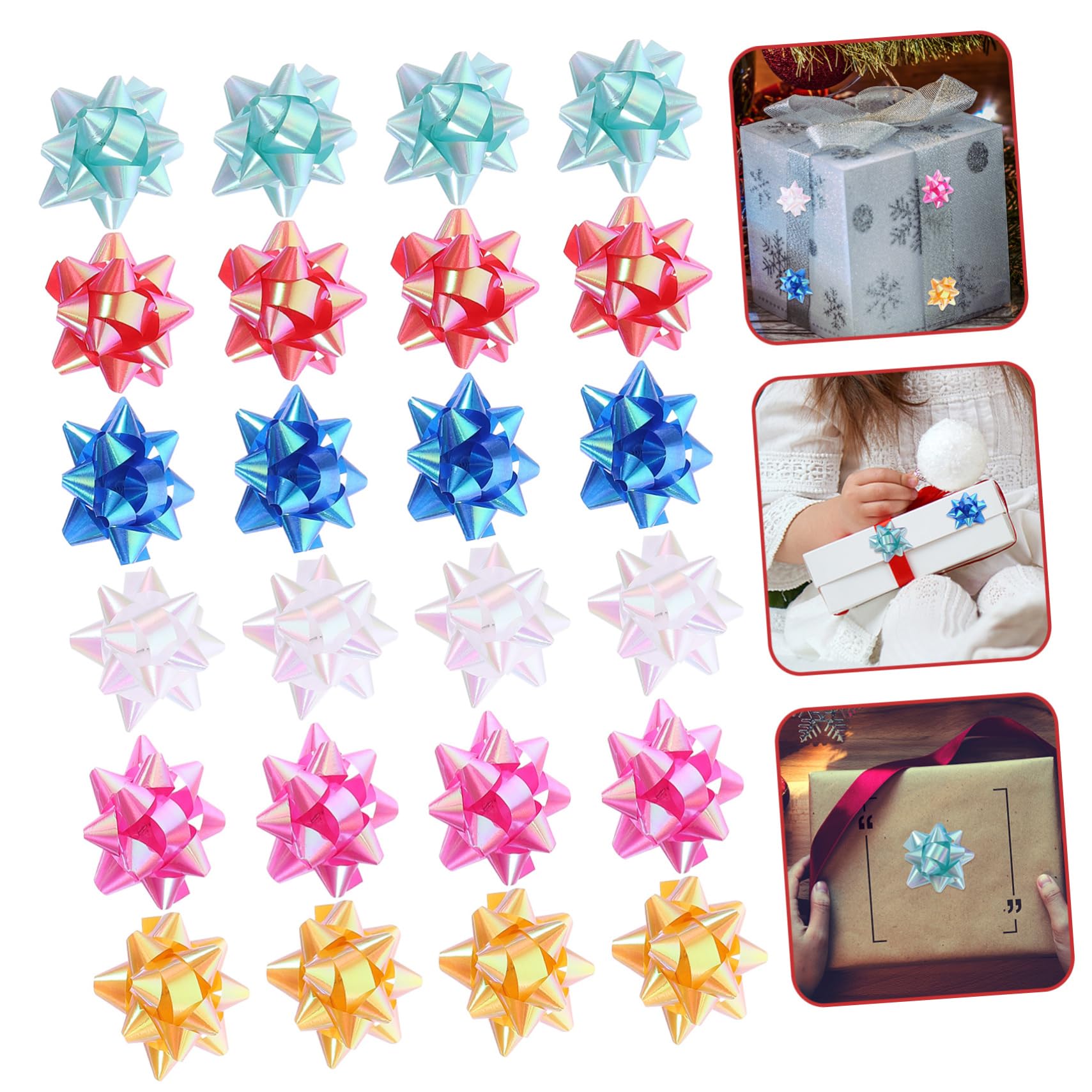 Lurrose 5 Set di Fiocchi di Nastro Floreale per Fiocchi Natalizi Fiocchi da da 2 Pollici Fiocchi per Cestini per Decorazioni di Compleanno Vacanze E Matrimoni 70 Pezzi * 5