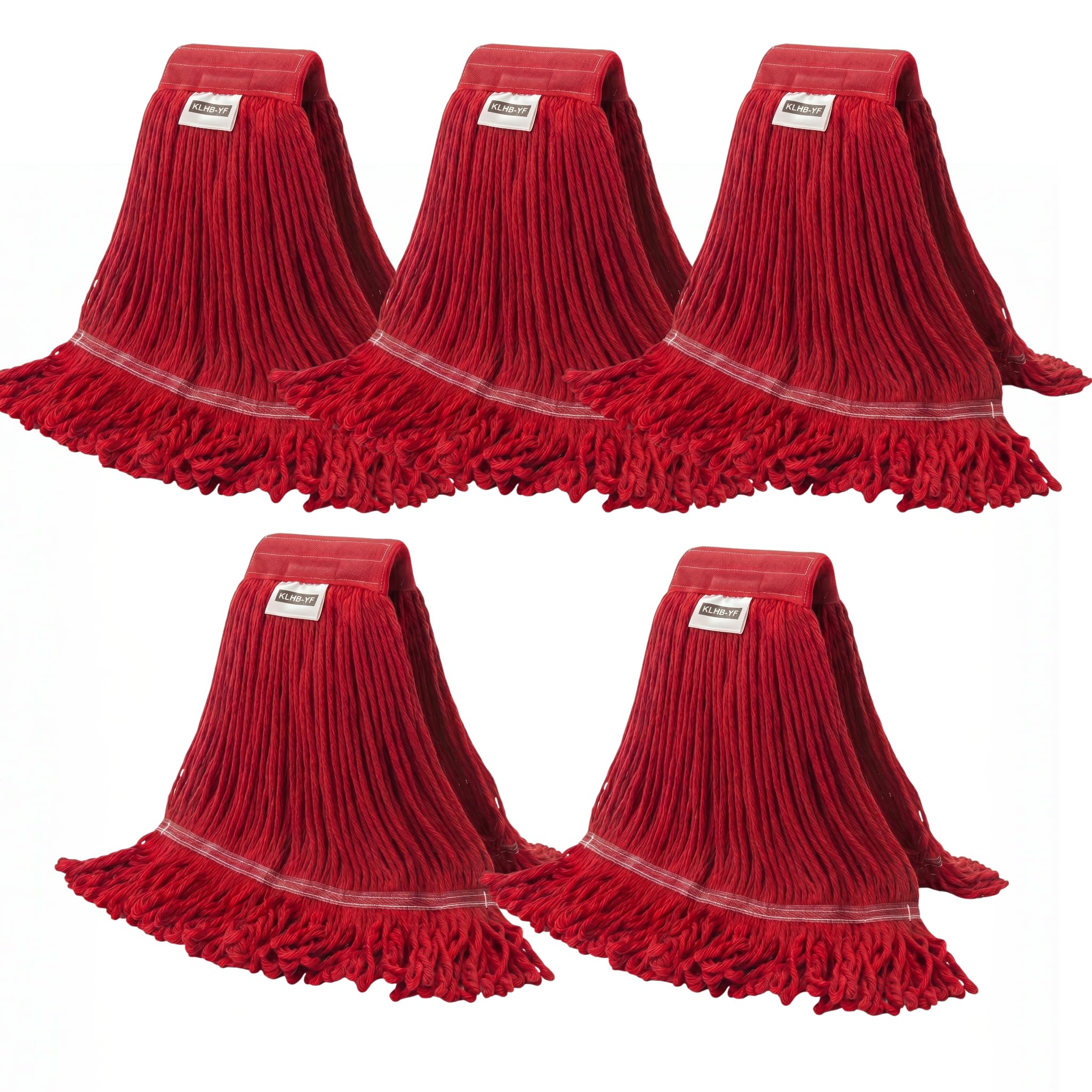 Heavy Duty Wet Industrial Cleaning Mop Head – 21 oz red mop Head Replacement Cotton Washable Industrial mop Heads Heavy Duty for Commercial &amp; Home Cleaning（RED）