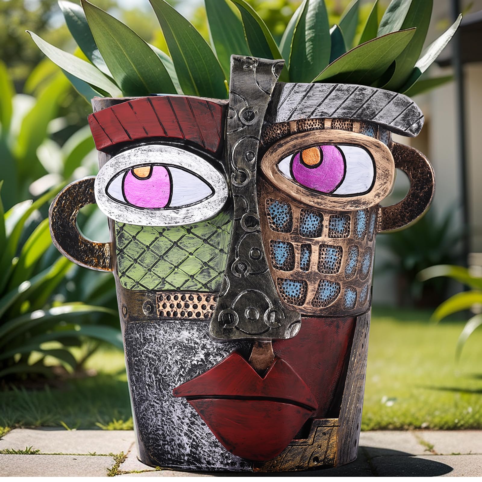 Pots de fleurs avec drainage et graffiti amusant pour plantes d'extérieur