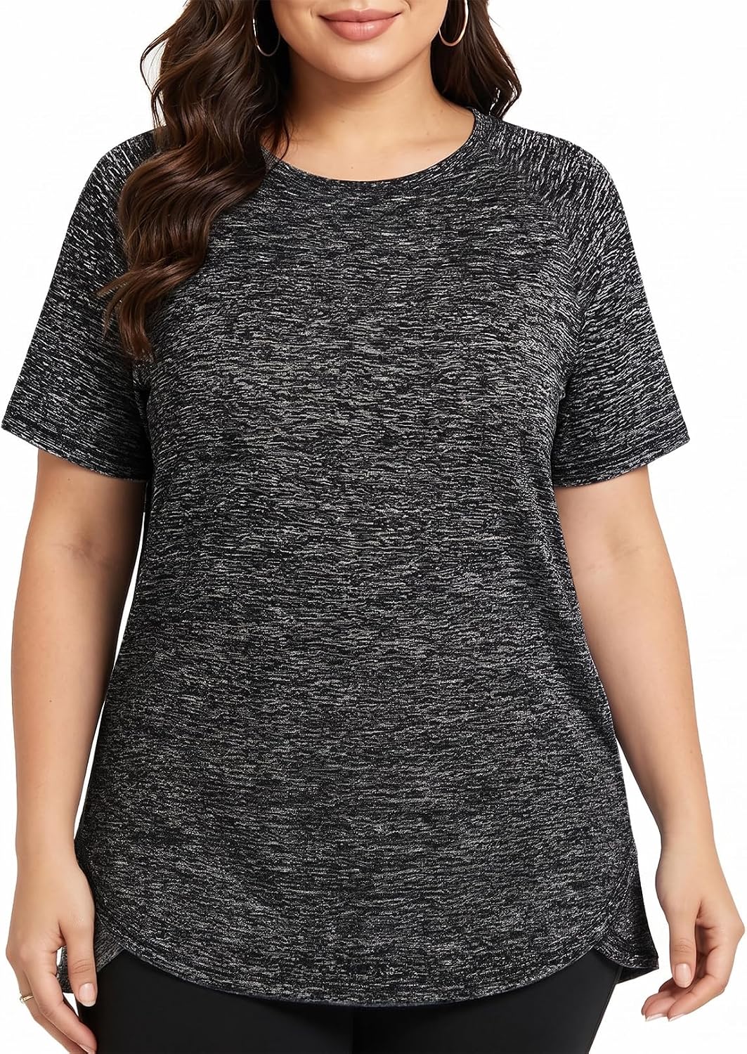 Plus Size Workout Tops for Women Short Sleeve T Shirts Quick Dry Lightweight Gym Yoga Clothing XL-5XL