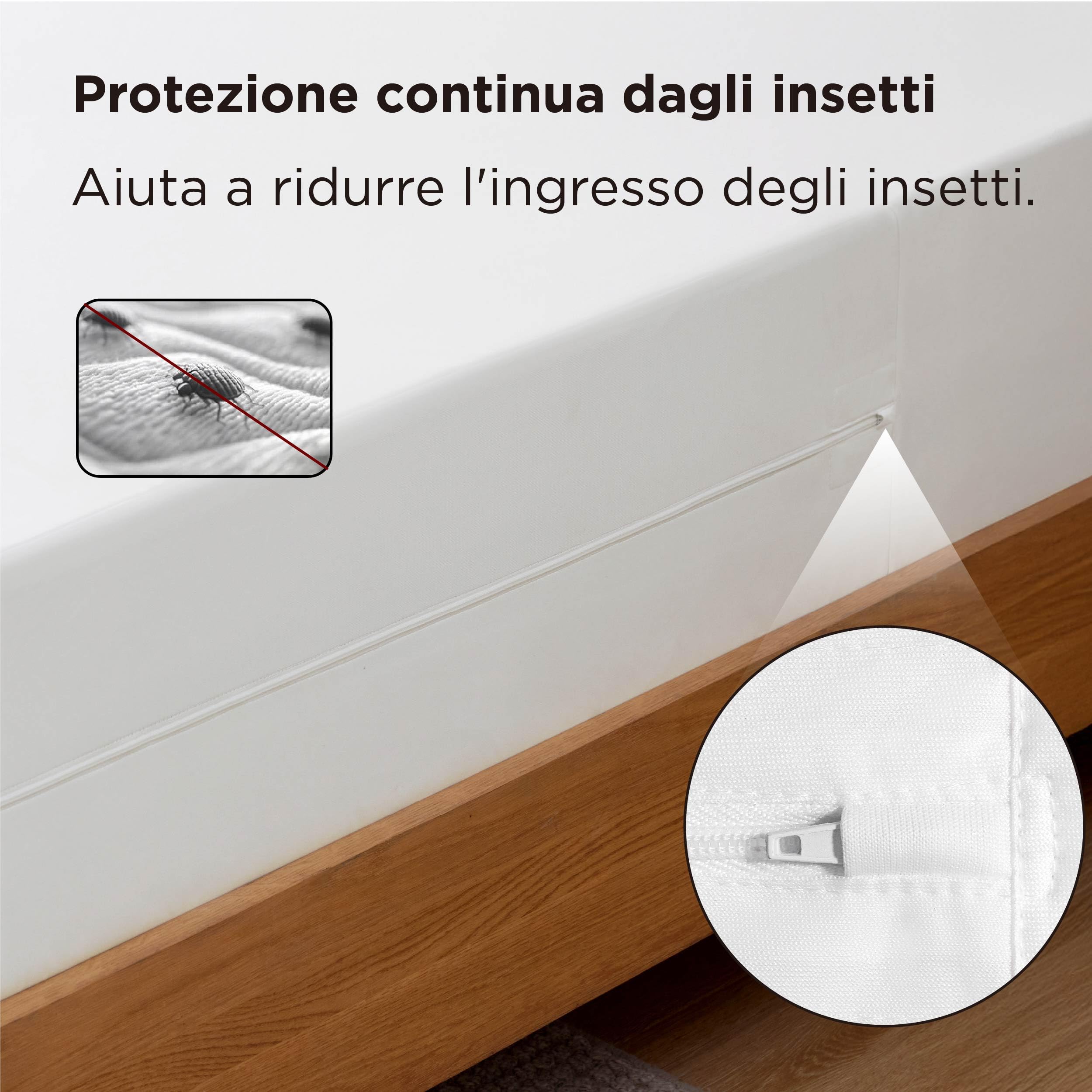 BEDSURE Coprimaterasso 160 x 190 x 30 cm - Protezione Anti Acari e Cimici | Traspirante, Antiscivolo, Lavabile 40°C, Certificato Oeko-Tex, Morbido con Cerniera