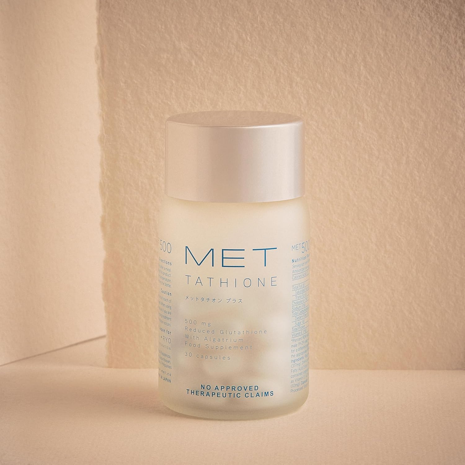 MET 500500mg Glutathione with Algatrium Softgel Capsules, White
