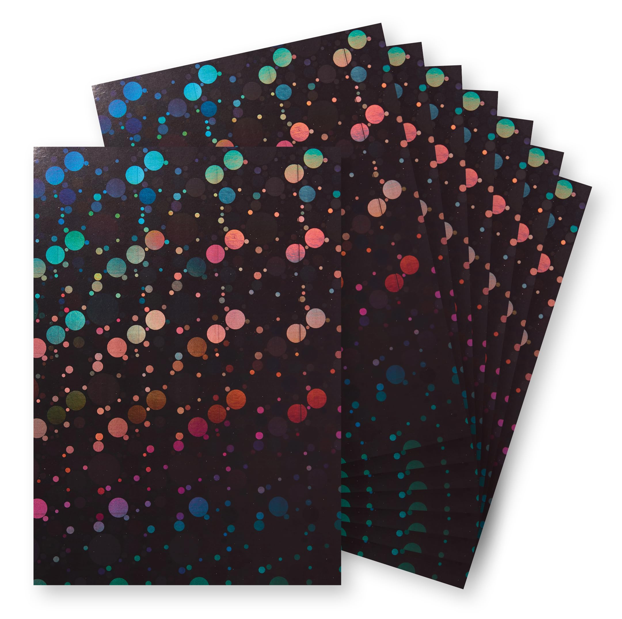 Springboard A4 Holographic Card Sheets - 10-Pack Black (Bubbles) - 230gsm Cardstock for Card Making - Compatible with Die-Cutting Machines