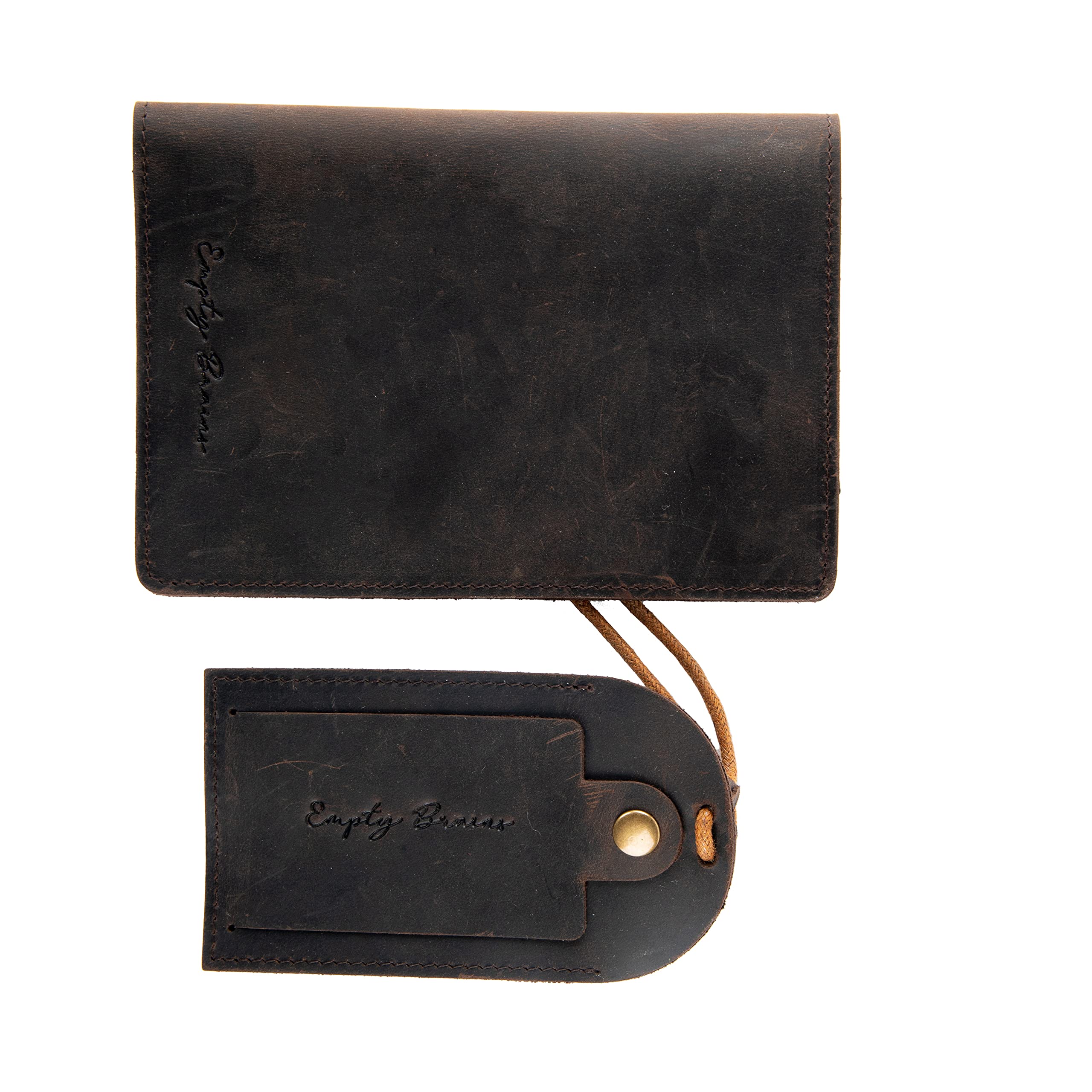 gibox Brown Passport Cover with Name Tag | Leather Passport Holder Attached with Travel Tag | Unique Passport Holder for Men & Women | Airport Suitcase Tag to Carry in Style-picture-38