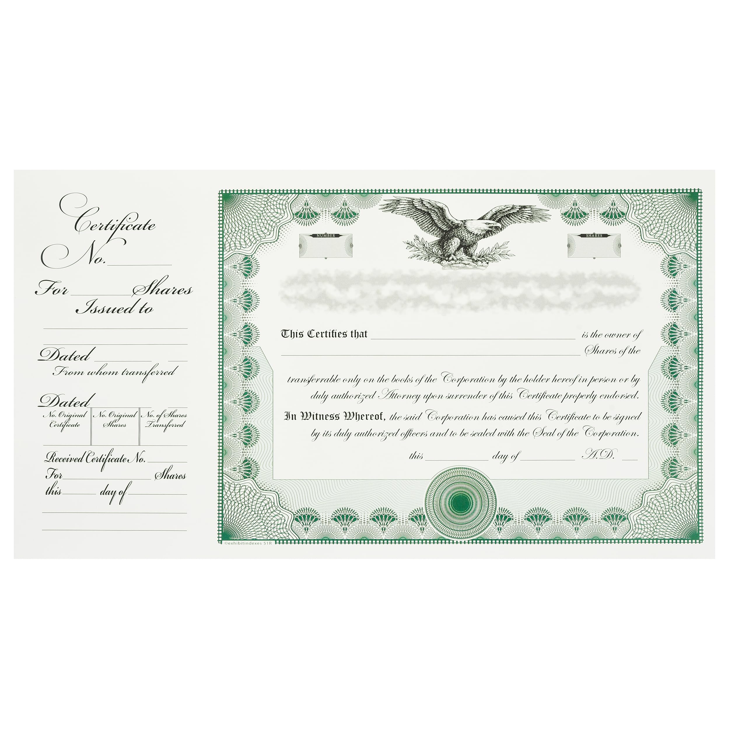 Exhibitindexes® Stock Certificates
