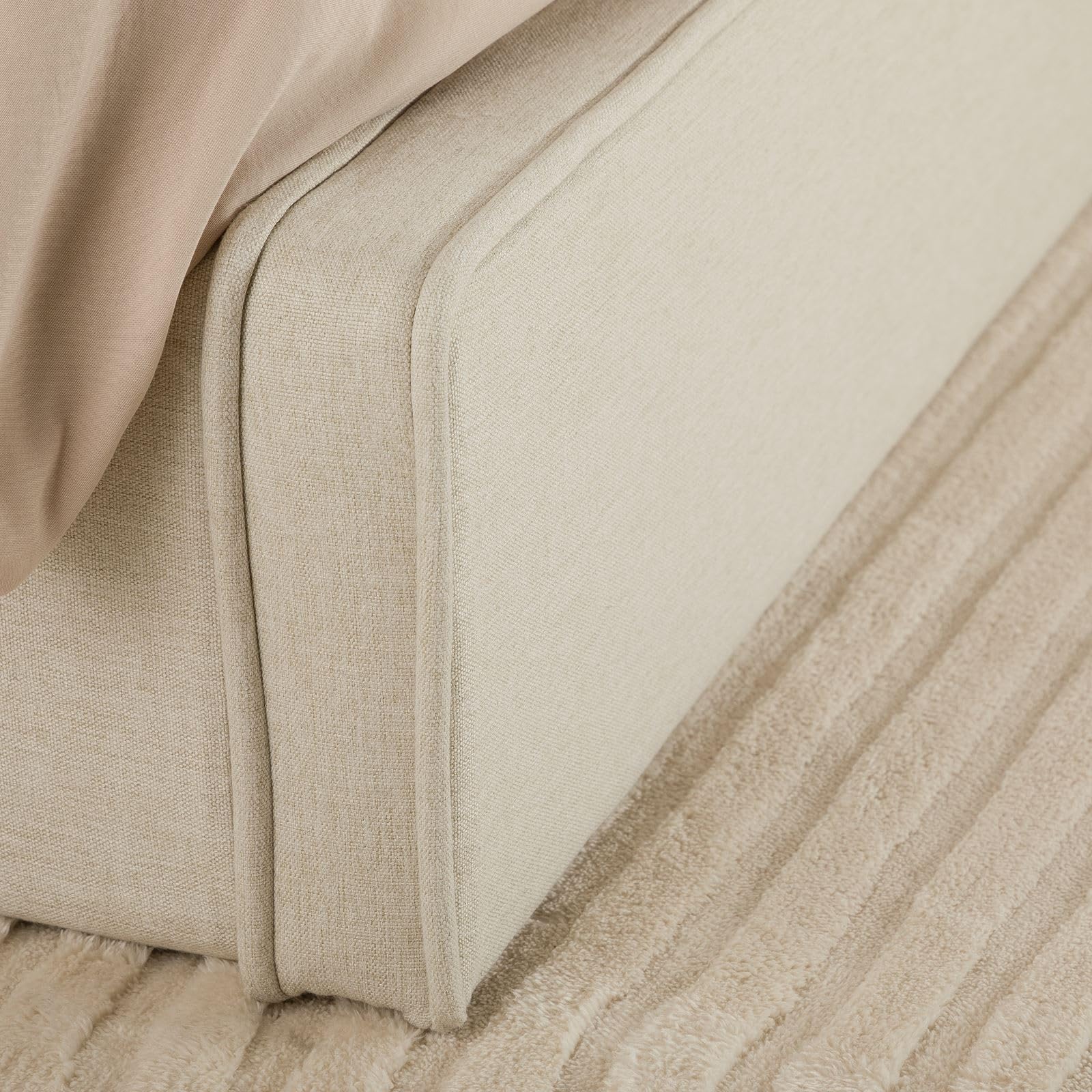 IDIMEX Polsterbett MARINI Doppelbett 120x200 cm, cremeweiß- Bett gepolstert mit Lattenrost, modernes Design & stabiles Holzgestell mit Kunststofffüßen
