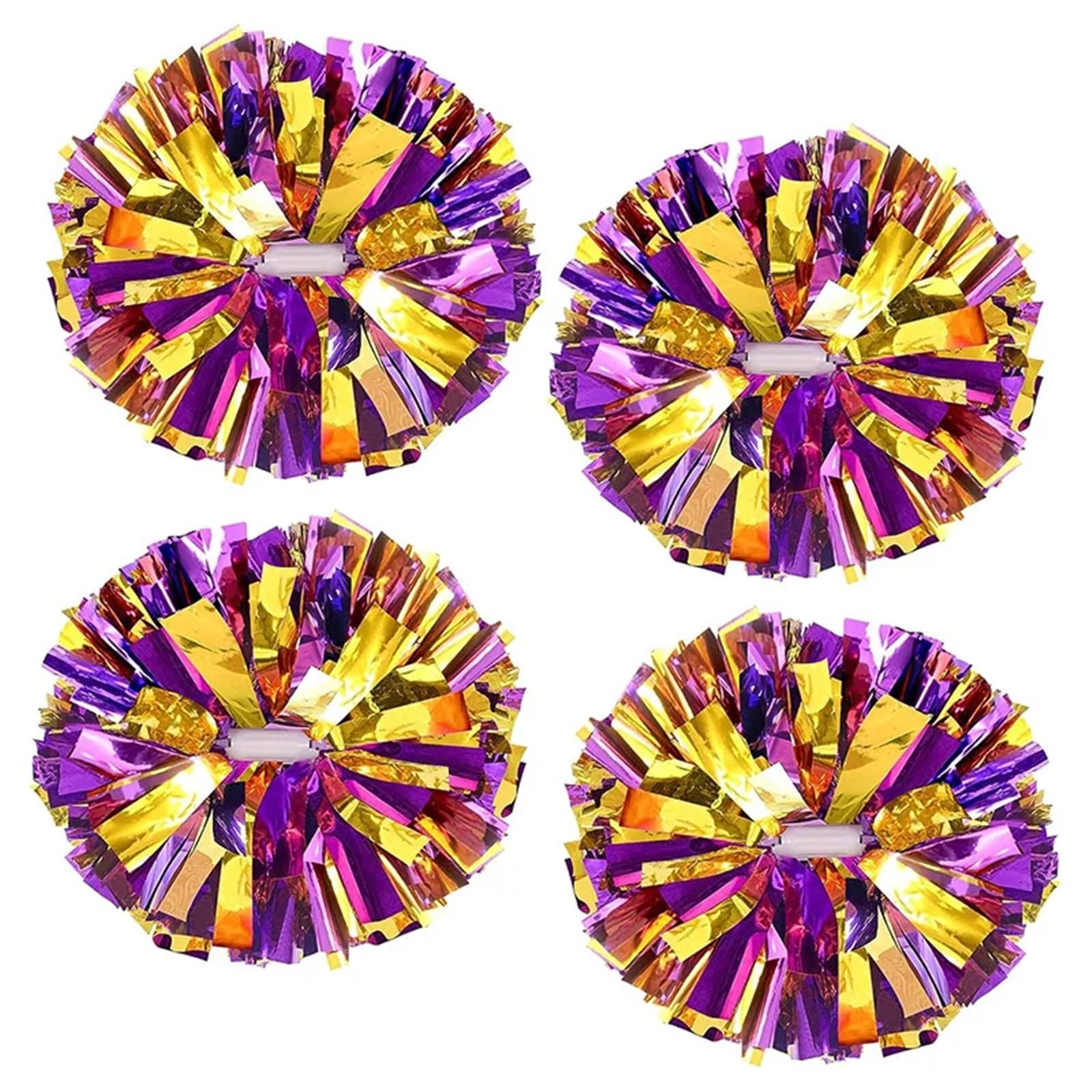 Lot de 10 pompons pom-pom girl 31 cm, style poignée, for sports d'équipe, jeu filles, grand match, acclamations, main, fleur Pour Cheerleading(Purple)