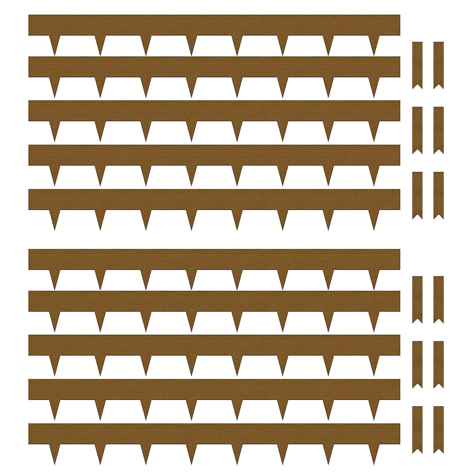 Worth Garden 10-Pack Corten Steel Landscape Lawn Edging - 5in H. (2.5" Above Ground + 2.5" Spikes) Rust Patina Bendable Metal Strips - Hammer-in Border w/ 11 Clips - Yard Pathway Divider (33Ft Total)