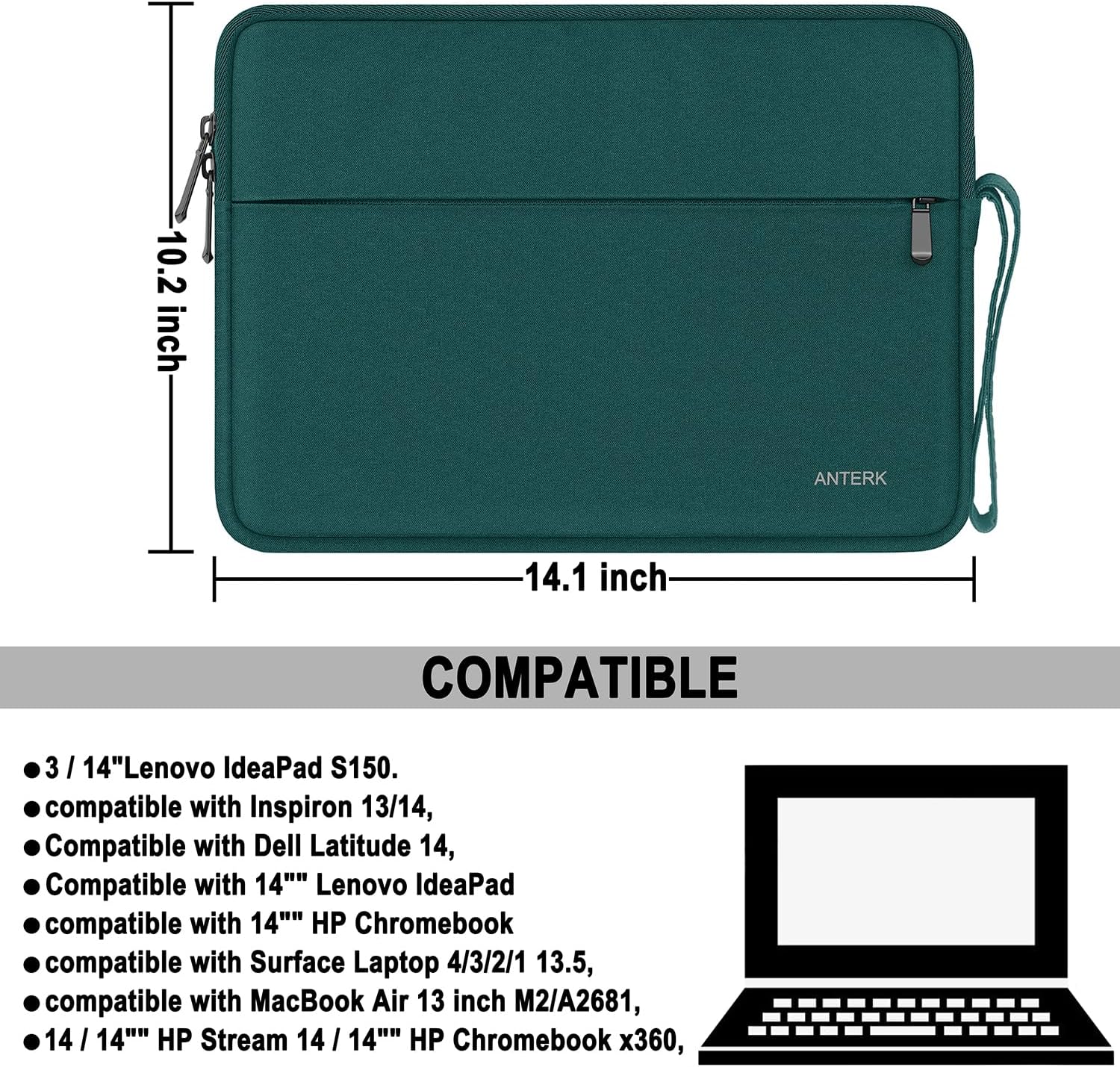 Laptophülle 14 Zoll, Wasserdicht Reise Computer Cover 14 Pink - Bild 60 von 63
